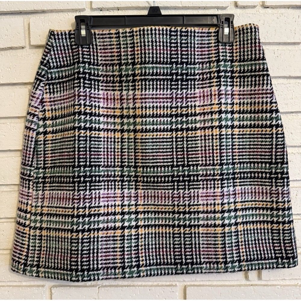 Ann Taylor Loft Women's Woven Wool Blend Multi Color Skirt Size 8 NWOT New